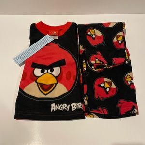 🍀 Angry Birds 🍀 Size 4 Flame Resistant Pajama Top Lounge Pants PJ Set NEW 🍀